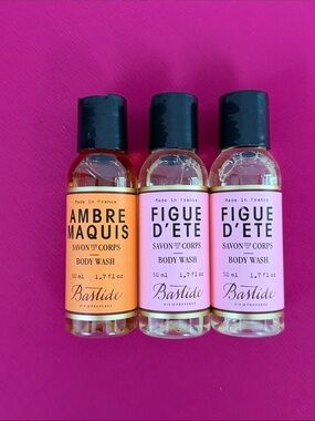 Bastide Figue D’ete & Ambre Maquis Body Wash (Set of 3)Travel Size 50ml each NWT